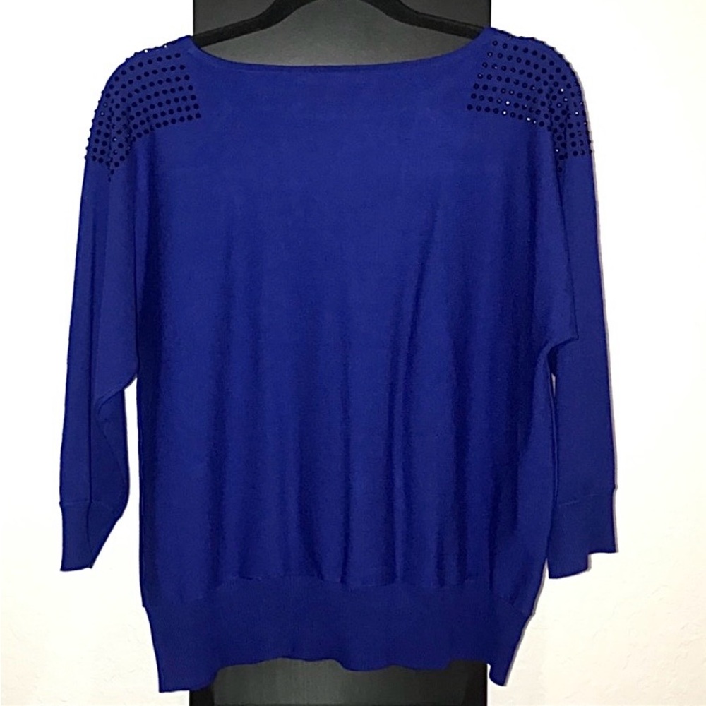 Royal Blue Knit Sweater | Soft Lightweight Pullover | Elegant Casual Top NWT